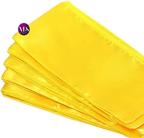 VDS Satin Chair Sashes Chair Cover Back Tie Sateen Bows Ribbon for Wedding Birthday Graduation Engagement Ceremony Event Party Banquet Venue Hotel All Dining Chair Decoration (10PC) (Yellow)