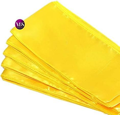 VDS Satin Chair Sashes Chair Cover Back Tie Sateen Bows Ribbon for Wedding Birthday Graduation Engagement Ceremony Event Party Banquet Venue Hotel All Dining Chair Decoration (10PC) (Yellow)