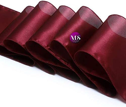 VDS Satin Chair Sashes Chair Cover Back Tie Sateen Bows Ribbon for Wedding Birthday Graduation Engagement Ceremony Event Party Banquet Venue Hotel All Dining Chair Decoration (25PC) (Maroon)
