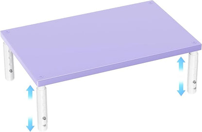 OPNICE Desk Organizers and Accessories, Adjustable Computer Monitor Stand Riser, Laptop Stand, Office Desk Accessories & Workspace Organizers for Women, Purple Wood