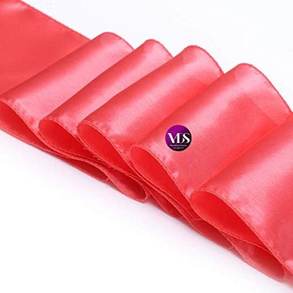 VDS Satin Chair Sashes Chair Cover Back Tie Sateen Bows Ribbon for Wedding Birthday Graduation Engagement Ceremony Event Party Banquet Venue Hotel All Dining Chair Decoration (150PC) (Coral)