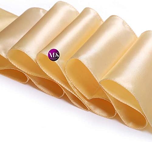 VDS Satin Chair Sashes Chair Cover Back Tie Sateen Bows Ribbon for Wedding Birthday Graduation Engagement Ceremony Event Party Banquet Venue Hotel All Dining Chair Decoration (25PC) (Beige)