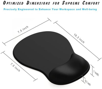 ErgoComfort Gel Wrist Rest Mouse Pad-Ergonomic Office Mousepad with Wrist Support-Non-Slip, Design Desk Accessories Mat for Home&Game Decor (08Cream Marble)