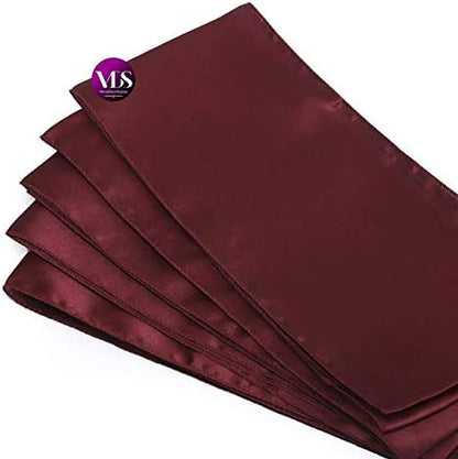 VDS Satin Chair Sashes Chair Cover Back Tie Sateen Bows Ribbon for Wedding Birthday Graduation Engagement Ceremony Event Party Banquet Venue Hotel All Dining Chair Decoration (50PC) (Maroon)