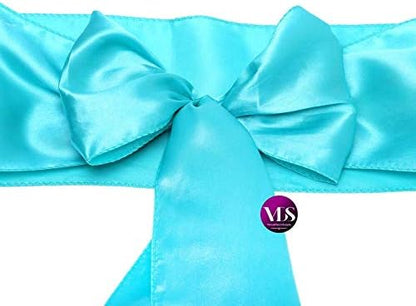 VDS Satin Chair Sashes Chair Cover Back Tie Sateen Bows Ribbon for Wedding Birthday Graduation Engagement Ceremony Event Party Banquet Venue Hotel All Dining Chair Decoration (200PC) (Teal)