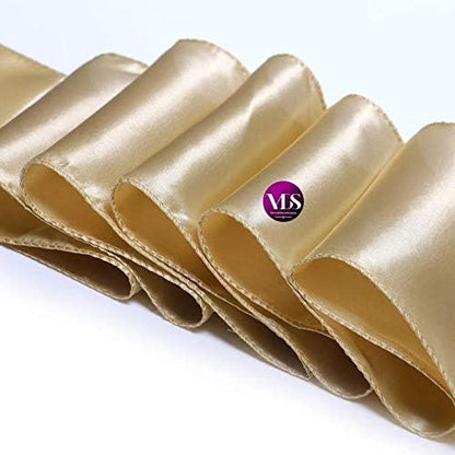 VDS Satin Chair Sashes Chair Cover Back Tie Sateen Bows Ribbon for Wedding Birthday Graduation Engagement Ceremony Event Party Banquet Venue Hotel All Dining Chair Decoration (300PC) (Champagne)
