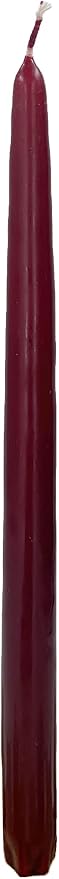 D'light Online Elegant Unscented 12" Burgundy Taper Candles Premium Quality Hand-Dipped Tapered Candles, Dripless and Smokeless - Set of 12 Individually Wrapped (12 Inch, Burgundy)