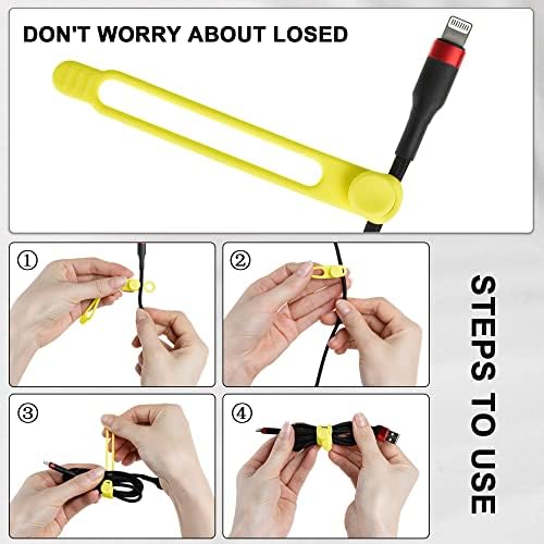 100Pcs Silicone Cable Ties, Cord Organizer Cable Management-Multi