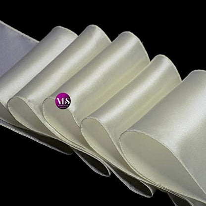 VDS Satin Chair Sashes Chair Cover Back Tie Sateen Bows Ribbon for Wedding Birthday Graduation Engagement Ceremony Event Party Banquet Venue Hotel All Dining Chair Decoration (150PC) (Ivory)
