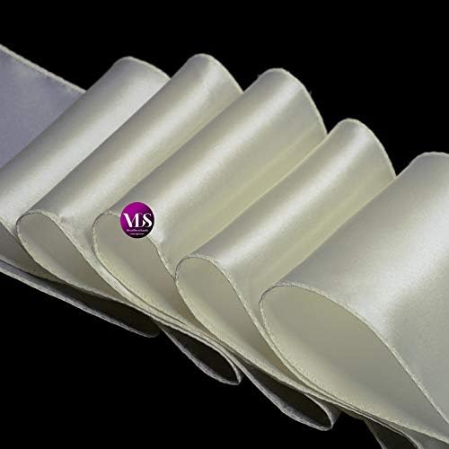 VDS Satin Chair Sashes Chair Cover Back Tie Sateen Bows Ribbon for Wedding Birthday Graduation Engagement Ceremony Event Party Banquet Venue Hotel All Dining Chair Decoration (300PC) (Ivory)