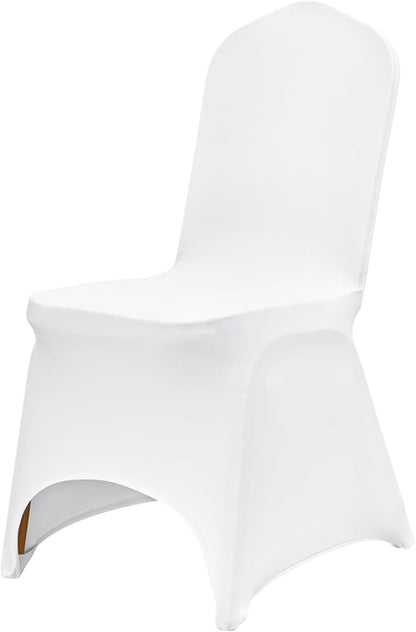 VEVOR 50 Pcs White Chair Covers Polyester Spandex Chair Cover Stretch Slipcovers for Wedding Party Dining Banquet Chair Decoration Covers