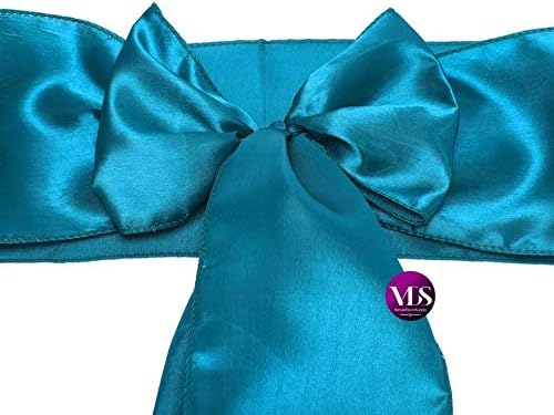 VDS Satin Chair Sashes Chair Cover Back Tie Sateen Bows Ribbon for Wedding Birthday Graduation Engagement Ceremony Event Party Banquet Venue Hotel All Dining Chair Decoration (300PC) (Dark Teal)