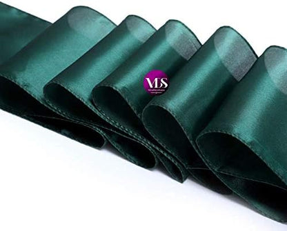 VDS Satin Chair Sashes Chair Cover Back Tie Sateen Bows Ribbon for Wedding Birthday Graduation Engagement Ceremony Event Party Banquet Venue Hotel All Dining Chair Decoration (25PC) (Hunter Green)
