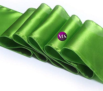VDS Satin Chair Sashes Chair Cover Back Tie Sateen Bows Ribbon for Wedding Birthday Graduation Engagement Ceremony Event Party Banquet Venue Hotel All Dining Chair Decoration (25PC) (Parrot Green)