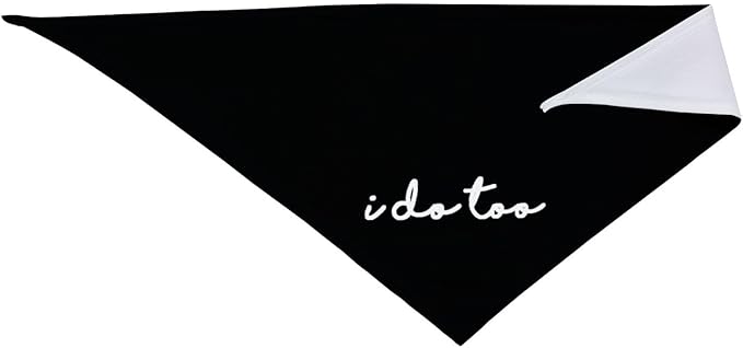 I Do Too Dog Wedding Bandana,Married Puppy Pet Bandanas Accessories,Wedding Photo Prop for Dog Lover Pet Scarf Accessories (Black)