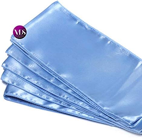 VDS Satin Chair Sashes Chair Cover Back Tie Sateen Bows Ribbon for Wedding Birthday Graduation Engagement Ceremony Event Party Banquet Venue Hotel All Dining Chair Decoration (250PC) (Baby Blue)