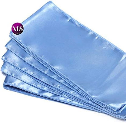 VDS Satin Chair Sashes Chair Cover Back Tie Sateen Bows Ribbon for Wedding Birthday Graduation Engagement Ceremony Event Party Banquet Venue Hotel All Dining Chair Decoration (200PC) (Baby Blue)
