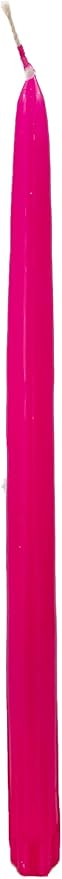 D'light Online Premium Quality Elegant 10" Berry Hot Pink - Fuchsia Taper Candles, Unscented, Hand-Dipped Tapered, Dripless and Smokeless - Set of 12 Individually Wrapped (10 Inch, Berry)
