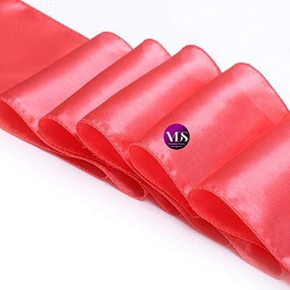 VDS Satin Chair Sashes Chair Cover Back Tie Sateen Bows Ribbon for Wedding Birthday Graduation Engagement Ceremony Event Party Banquet Venue Hotel All Dining Chair Decoration (50PC) (Coral)