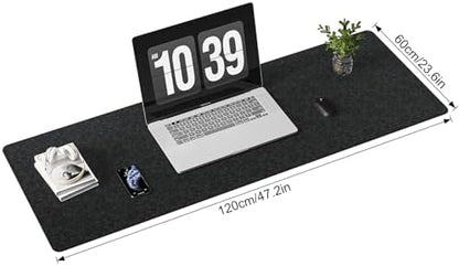 DAWNTREES Large Felt Desk Mat, 47.2"x 23.6", Desk Pad for Office and Home