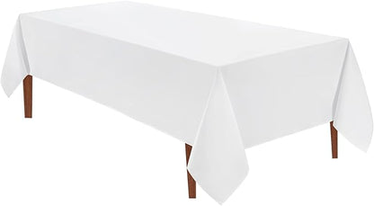 VidaFete 1 Pack Tablecloth 60 * 120inch Rectangle Table Cloth Polyester, Stain Wrinkle Resistant Dining Table Cover for Kitchen Dinning Party Wedding Rectangle Tabletop Buffet Decoration(White)