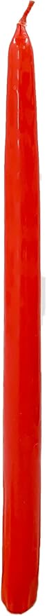 D'light Online Bittersweet Red Orange Elegant 12" Taper Premium Quality Candles, Unscented, Hand-Dipped Tapered Candles, Dripless and Smokeless - Set of 12 Individually Wrapped (12 Inch, Bittersweet)