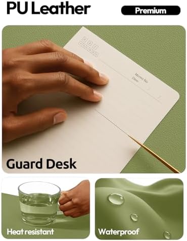 YSAGi Leather Desk Protector, Office Mat, Large Mouse Mat, Non-Slip PU Leather Blotter, Laptop Desk Mat, Waterproof Writing Pad for Office and Home(Green, 40" x 24")