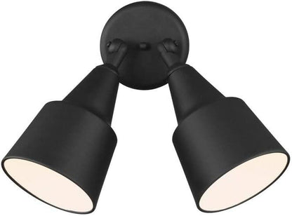 Generation Lighting 8560702-12 Outdoor Flood Light Adjustable Swivel Aluminum Flood Light, 2-Light 240 Total Watts, 13" H x 23" W, Black
