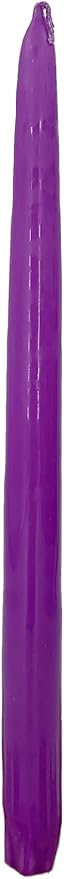 D'light Online Elegant 10" Unscented Purple Taper Candles, Premium Quality Hand-Dipped Tapered Candles, Dripless Tapers and Smokeless - Individually Wrapped (10 Inch, Purple)
