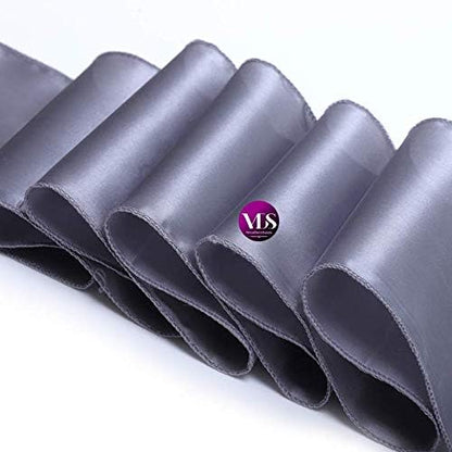 VDS Satin Chair Sashes Chair Cover Back Tie Sateen Bows Ribbon for Wedding Birthday Graduation Engagement Ceremony Event Party Banquet Venue Hotel All Dining Chair Décor (100PC)(Light Silver Grey)