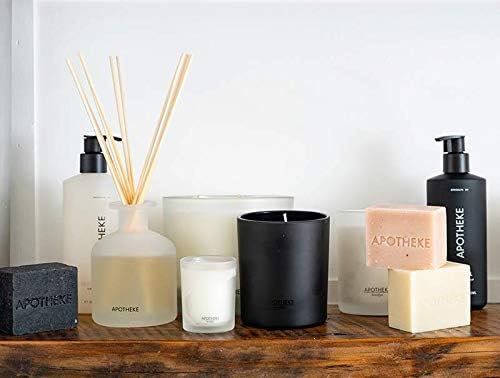 Apotheke Signature Scented Candles for Home, Santal Rock Rose - 10.5 oz - Soy Wax, Non Toxic, Large Jar White - Luxury Candle Gifts for Women & Men - Sandalwood, Rose, Musk, and Leather