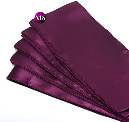 VDS Satin Chair Sashes Chair Cover Back Tie Sateen Bows Ribbon for Wedding Birthday Graduation Engagement Ceremony Event Party Banquet Venue Hotel All Dining Chair Decoration (300PC) (Eggplant)