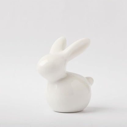GOODSTART Ceramic Rabbit Ceramic Bunny Figurine Porcelain Modern Art Home Decor, A Set of 2 Rabbit Decor, Easter Bunny Rabbits, Easter Decorations for Home