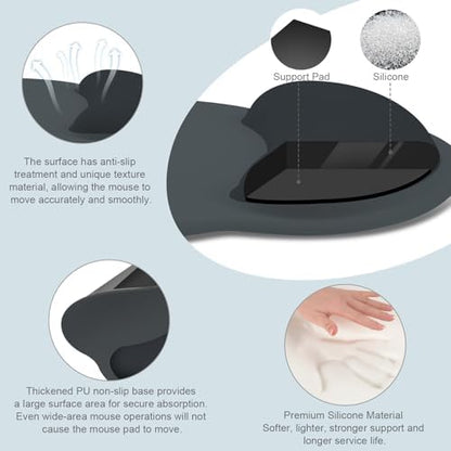 MOSISO Wrist Rest Support for Mouse Pad&Keyboard Set, Slate Gray
