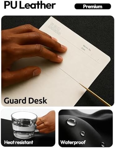YSAGi Leather Desk Protector, Office Mat, Large Mouse Mat, Non-Slip PU Leather Blotter, Laptop Desk Mat, Waterproof Writing Pad for Office and Home(Black, 63" x 24")