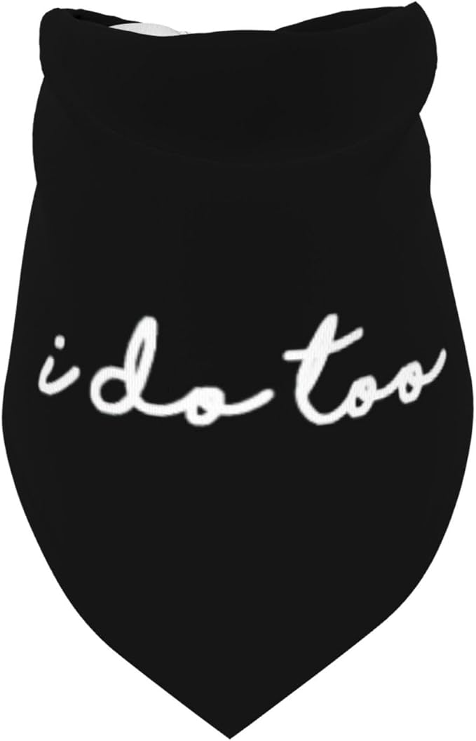 I Do Too Dog Wedding Bandana,Married Puppy Pet Bandanas Accessories,Wedding Photo Prop for Dog Lover Pet Scarf Accessories (Black)