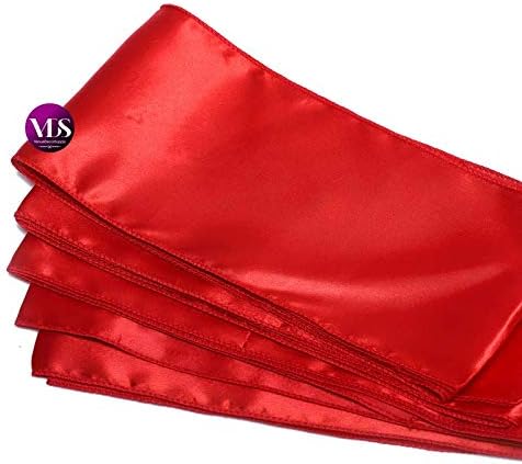 VDS Satin Chair Sashes Chair Cover Back Tie Sateen Bows Ribbon for Wedding Birthday Graduation Engagement Ceremony Event Party Banquet Venue Hotel All Dining Chair Decoration (150PC) (Red)