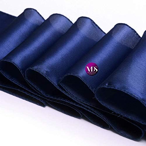 VDS Satin Chair Sashes Chair Cover Back Tie Sateen Bows Ribbon for Wedding Birthday Graduation Engagement Ceremony Event Party Banquet Venue Hotel All Dining Chair Decoration (200PC) (Navy Blue)