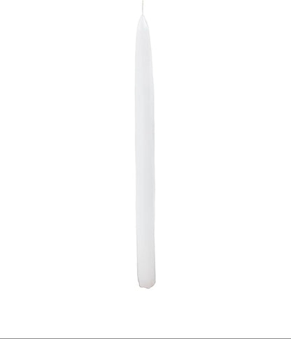 D'light Online White Taper Candles, 10 Inch Premium Quality Candles Hand-Dipped Tapered Candles, Dripless, Smokeless and Unwrapped Bulk Pack for Events - Set of 12 (10 Inch, White)