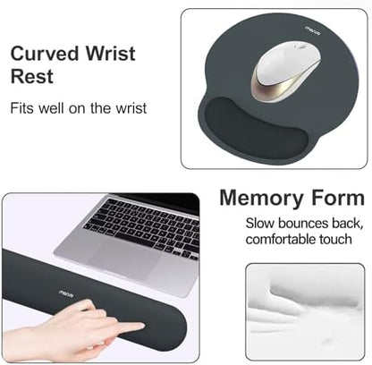 MOSISO Wrist Rest Support for Mouse Pad&Keyboard Set, Slate Gray