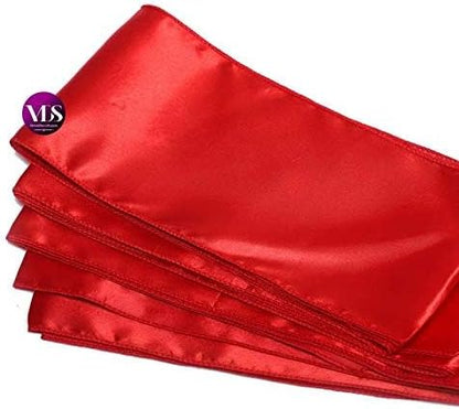VDS Satin Chair Sashes Chair Cover Back Tie Sateen Bows Ribbon for Wedding Birthday Graduation Engagement Ceremony Event Party Banquet Venue Hotel All Dining Chair Decoration (50PC) (Red)