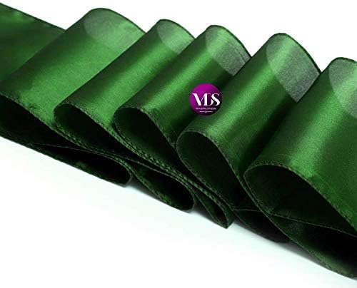 VDS Satin Chair Sashes Chair Cover Back Tie Sateen Bows Ribbon for Wedding Birthday Graduation Engagement Ceremony Event Party Banquet Venue Hotel All Dining Chair Decoration (250PC) (Green)
