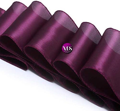 VDS Satin Chair Sashes Chair Cover Back Tie Sateen Bows Ribbon for Wedding Birthday Graduation Engagement Ceremony Event Party Banquet Venue Hotel All Dining Chair Decoration (150PC) (Eggplant)