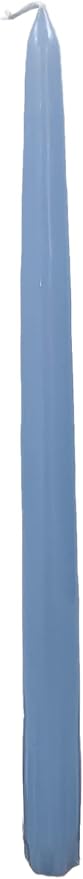 D'light Online Elegant Unscented Light Blue Taper Premium Quality Candles Hand-Dipped, Dripless and Smokeless - Set of 12 Individually Wrapped (12 Inch, Light Blue)