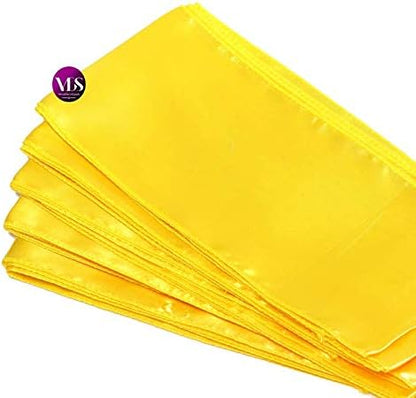 VDS Satin Chair Sashes Chair Cover Back Tie Sateen Bows Ribbon for Wedding Birthday Graduation Engagement Ceremony Event Party Banquet Venue Hotel All Dining Chair Decoration (25PC) (Yellow)