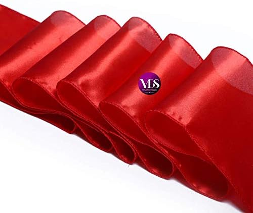 VDS Satin Chair Sashes Chair Cover Back Tie Sateen Bows Ribbon for Wedding Birthday Graduation Engagement Ceremony Event Party Banquet Venue Hotel All Dining Chair Decoration (150PC) (Red)
