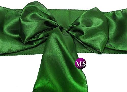 VDS Satin Chair Sashes Chair Cover Back Tie Sateen Bows Ribbon for Wedding Birthday Graduation Engagement Ceremony Event Party Banquet Venue Hotel All Dining Chair Decoration (250PC) (Green)