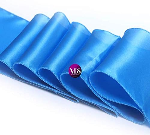 VDS Satin Chair Sashes Chair Cover Back Tie Sateen Bows Ribbon for Wedding Birthday Graduation Engagement Ceremony Event Party Banquet Venue Hotel All Dining Chair Decoration (250PC) (Blue)