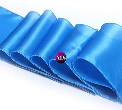 VDS Satin Chair Sashes Chair Cover Back Tie Sateen Bows Ribbon for Wedding Birthday Graduation Engagement Ceremony Event Party Banquet Venue Hotel All Dining Chair Decoration (75PC) (Blue)