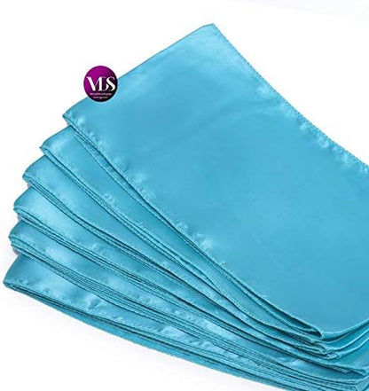 VDS Satin Chair Sashes Chair Cover Back Tie Sateen Bows Ribbon for Wedding Birthday Graduation Engagement Ceremony Event Party Banquet Venue Hotel All Dining Chair Decoration (100PC) (Turquoise)